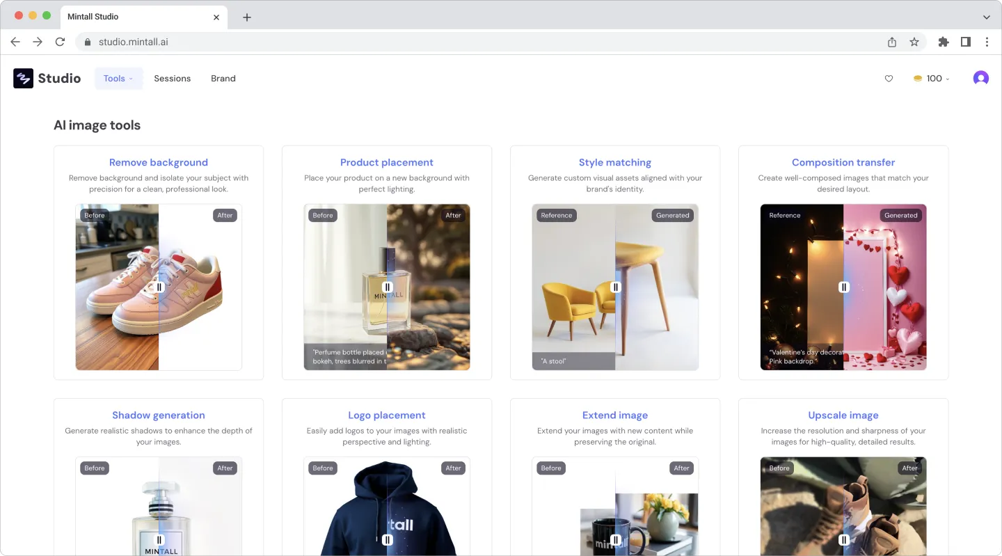 Mintall - The Central Hub for Product Visuals